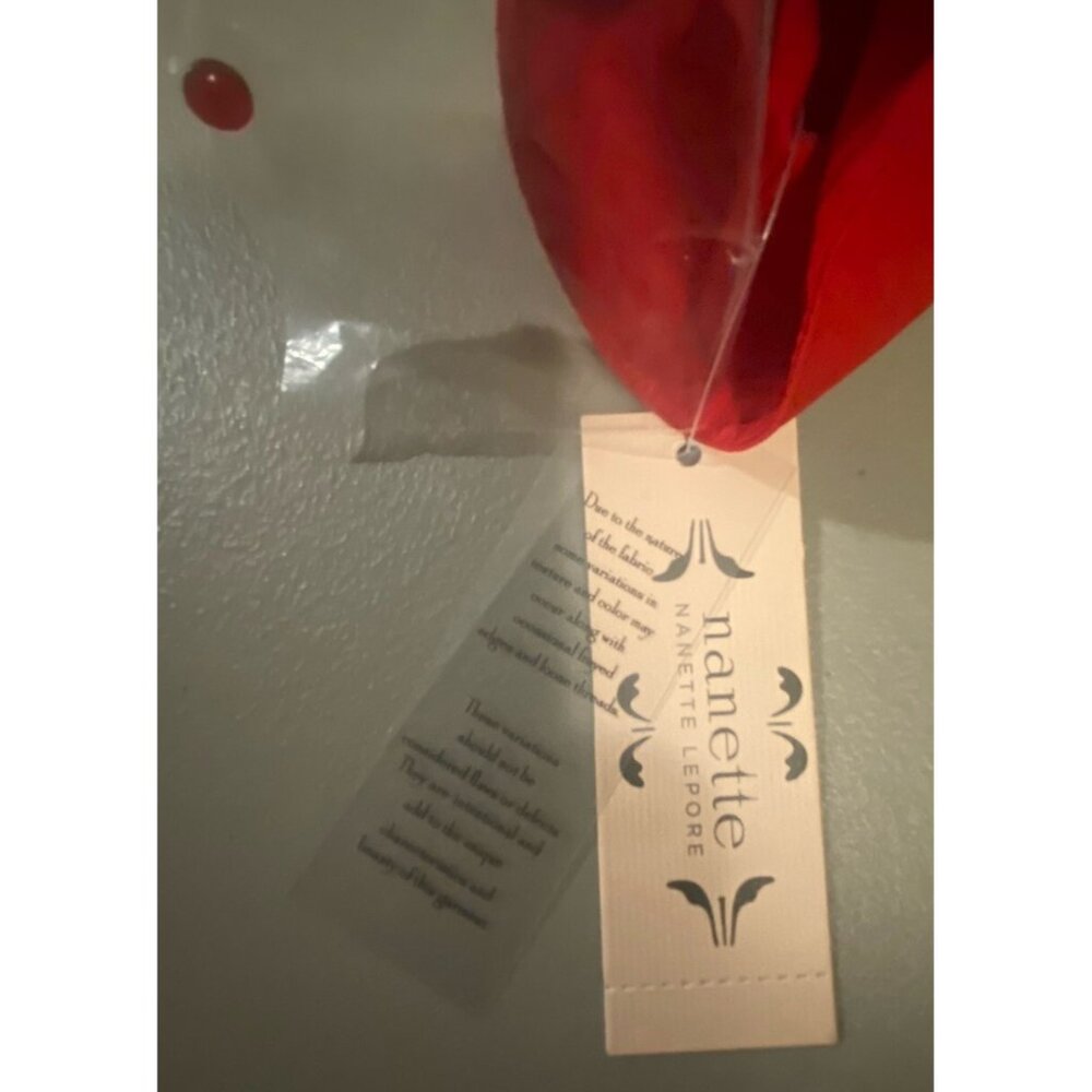 Nanette Lepore Shirt Dress Womens 14 Red Long Sleeve Collared Button Front 2 Pc - Picture 16 of 16